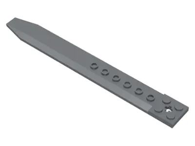 Dark Bluish Gray Plate, Modified 2 x 16 with Angled Side Extensions and Axle Hole (Rotor Blade)