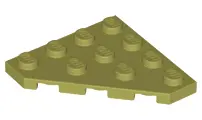 Olive Green Wedge, Plate 4 x 4 Cut Corner