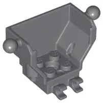 Dark Bluish Gray Cockpit 4 x 2 x 3 with Pin Hole, 2 Clips, and Tow Ball on Sides