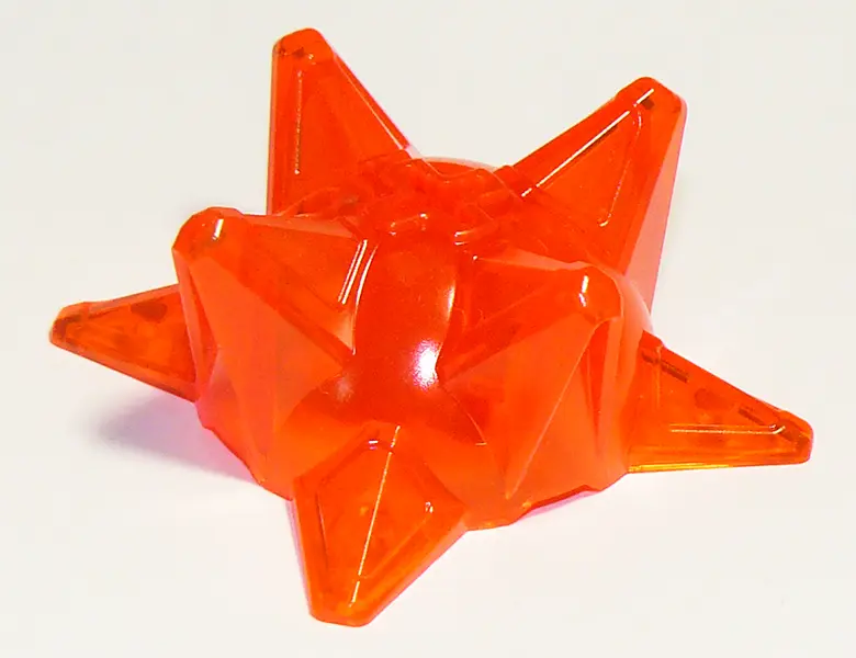 Trans-Neon Orange Hero Factory Weapon, Spiked Ball Half with Axle Hole