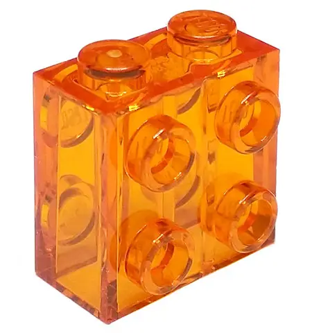 Trans-Orange Brick, Modified 1 x 2 x 1 2/3 with Studs on Sides