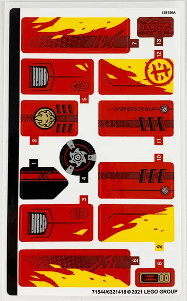 Sticker Sheet for Set 71737 - (71544/6321418)