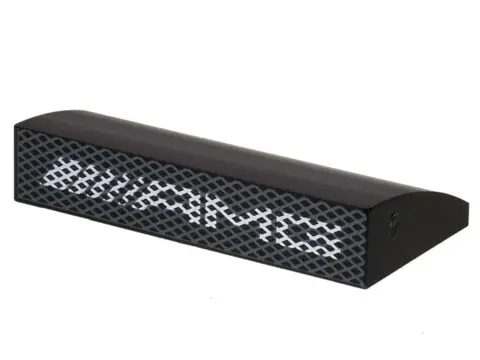 Black Slope, Curved 2 x 4 x 2/3 with Bottom Tubes with Dark Bluish Gray Grille, White 'AMG' Logo Pat