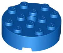 Blue Brick, Round 4 x 4 with Hole