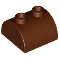 Reddish Brown Slope, Curved 2 x 2 Double with 2 Hollow Studs
