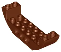 Reddish Brown Slope, Curved 8 x 2 x 2 Inverted Double