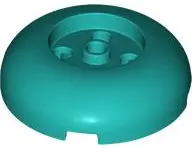 Dark Turquoise Brick, Round 4 x 4 Dome Top with 2 x 2 Recessed Center