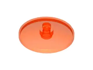 Trans-Neon Orange Dish 4 x 4 Inverted (Radar) with Solid Stud