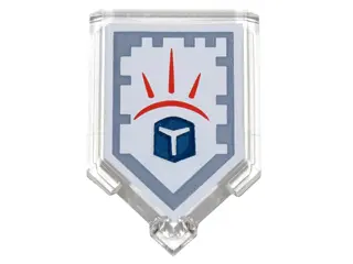 Trans-Clear Tile, Modified 2 x 3 Pentagonal with Nexo Power Shield Pattern - Force Field