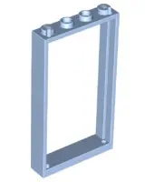 Bright Light Blue Door, Frame 1 x 4 x 6 with 2 Holes on Top and Bottom