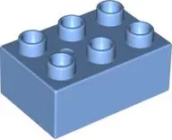Medium Blue Duplo, Brick 2 x 3