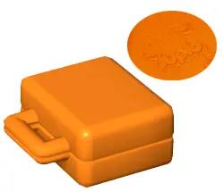 Orange Duplo Utensil Suitcase with Embossed Duplo Rabbit Logo on Front and Back