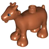 Dark Orange Duplo Goat with Eyes Squared Pattern