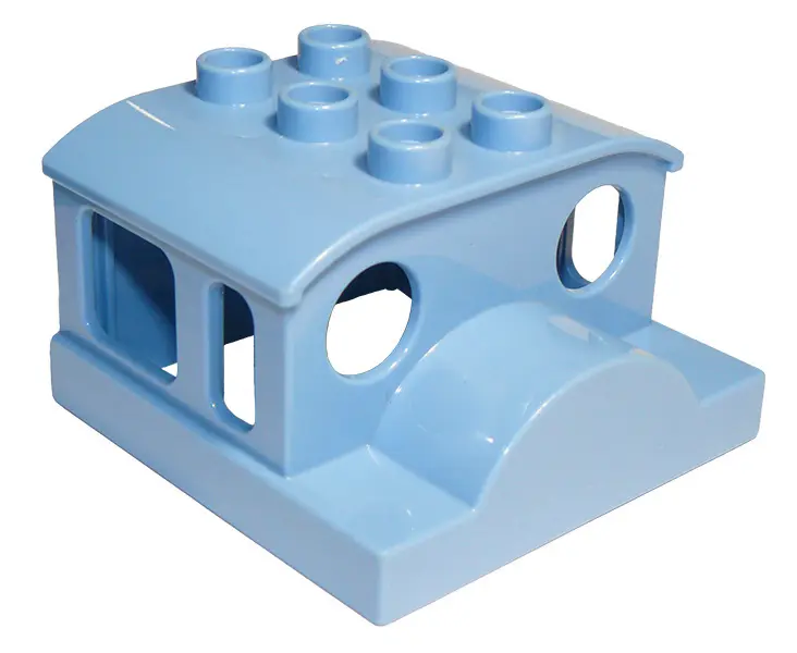 Medium Blue Duplo, Train Steam Engine Cabin Roof 2 x 3 Studs