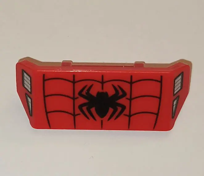 Red Vehicle, Spoiler with Bar Handle with Black Spider and Web and Silver Triangle and Rectangle Gri