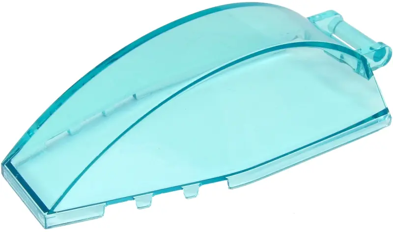 Trans-Light Blue Windscreen 8 x 4 x 2 Curved with Bar Handle