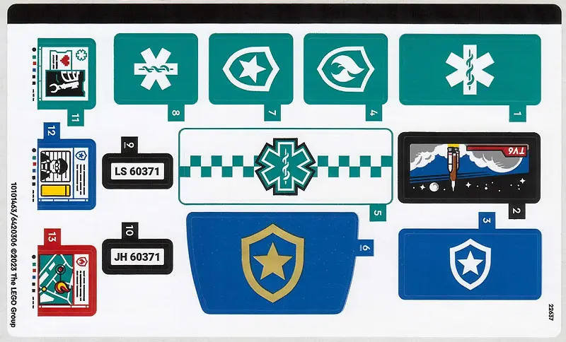Sticker Sheet for Set 60371 - (10101463/6420306)