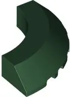 Dark Green Brick, Round Corner 5 x 5 with Slope 45 Edge without Studs