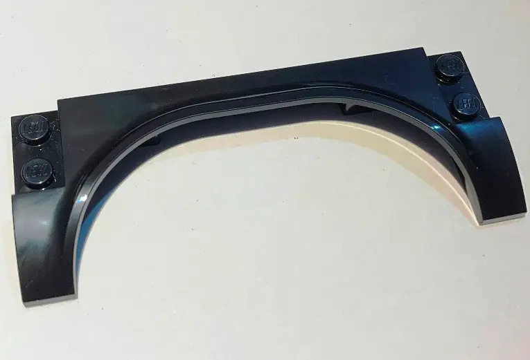 Black Vehicle, Mudguard 10 x 4 x 2/3 with Horizontal Arch Curved