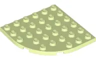 Yellowish Green Plate, Round Corner 6 x 6