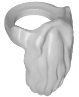 Light Bluish Gray Minifigure Beard, Rounded End