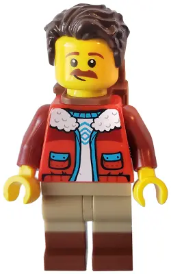 Camper - Male, Dark Brown Hair, Red Jacket, Dark Tan Legs with Reddish Brown Boots, Backpack