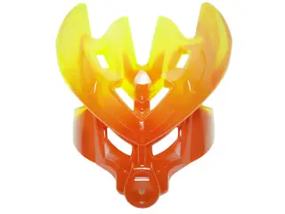 Dark Orange Bionicle Mask Protector with Marbled Trans-Neon Green Pattern (Protector Mask of Stone)