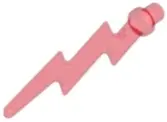 Trans-Red Wave Angular Single with Bar End (Lightning Bolt)