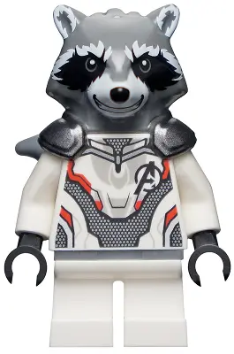 Rocket Raccoon - White Jumpsuit, Dark Bluish Gray Head