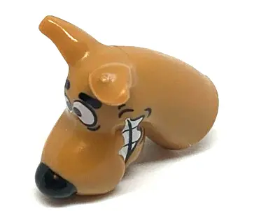 Medium Nougat Dog Head Great Dane Scooby-Doo with Black Nose and White Chattering Teeth Pattern