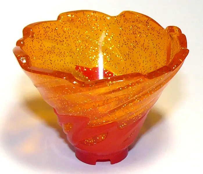 Red Tornado of Spinjitzu Narrow with Molded Glitter Trans-Orange Top Pattern