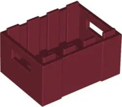 Dark Red Container, Crate 3 x 4 x 1 2/3 with Handholds