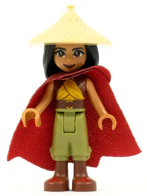 Raya - Tan Conical Hat, Red Cape