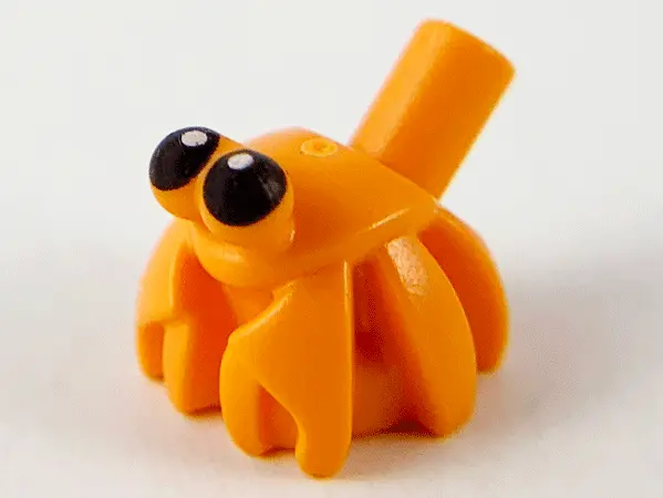 Orange Hermit Crab, Bar on Back with Black Eyes Pattern