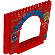 Red Panel 4 x 16 x 10 with Spider-Man Pattern