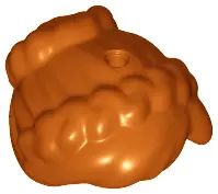 Orange Mini Doll, Hair Female Braids Pulled Back to Bun, Holes on Top and Back