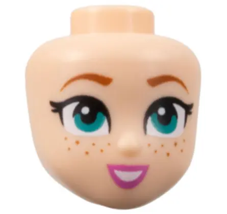 Nougat Mini Doll, Head Friends with Dark Orange Eyebrows and Freckles, Dark Turquoise Eyes, Dark Pin