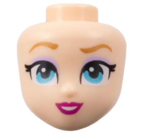 Nougat Mini Doll, Head Friends with Medium Nougat Eyebrows, Black Eyelashes, Lavender Eye Shadow, Me