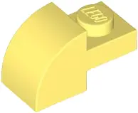 Light Yellow Slope, Curved 2 x 1 with Recessed Stud