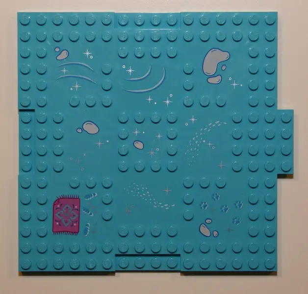 Medium Azure Brick, Modified 16 x 16 x 2/3 with 1 x 4 Indentations and 1 x 4 Plate with Paw Prints, 