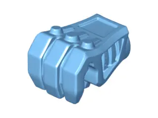 Medium Blue Large Figure Hand, Fist Mechanical with Pin Hole and 3mm Bar Slot