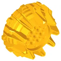 Bright Light Orange Wheel Hard Plastic with Small Cleats and Flanges