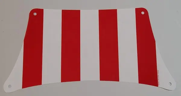 White Cloth Sail 33 x 17 Top with Red Thick Stripes Pattern