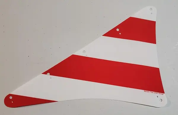 White Cloth Sail Triangular Spritsail 16 x 24 with Red Thick Stripes Pattern