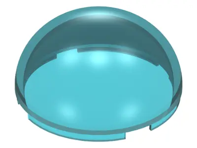 Trans-Light Blue Cylinder Hemisphere 4 x 4