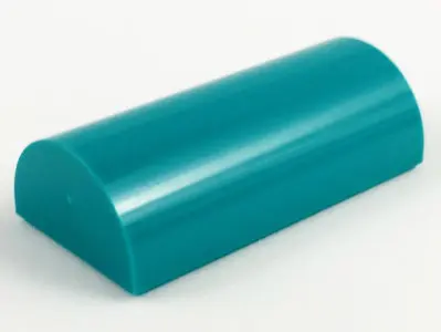 Dark Turquoise Slope, Curved 2 x 4 Double with Groove