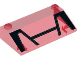 Trans-Red Slope 33 3 x 6 without Inner Walls with SW Kylo Ren's TIE Fighter Cockpit Pattern