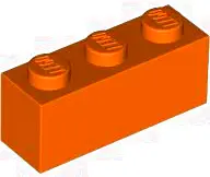 Orange Brick 1 x 3
