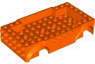 Orange Vehicle, Base 6 x 12 x 2 2/3 with Mudguards, 4/6 x 10 Recessed Center with 4 Holes and Axle H