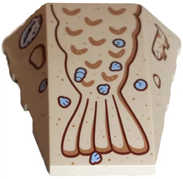 Wedge 4 x 4 Triple Curved No Studs with Medium Nougat and Reddish Brown Mermaid Tail and Animal, Bri